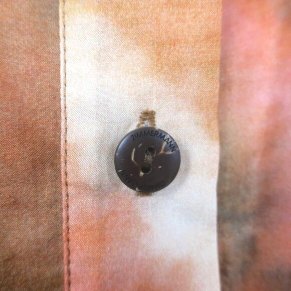 Zimmermann Vacay Tie Dye Shirt & Relaxed Pants Set Pink/Orange Silk Size 2 NEW - Picture 8 of 14